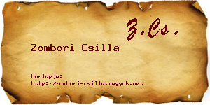 Zombori Csilla névjegykártya